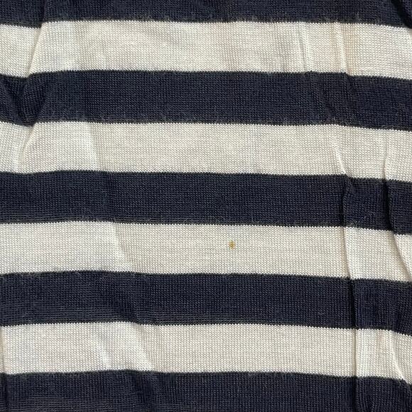 H&M Black White Striped Puff Sleeve Tee L Scoop Neck Minor Flaw - Picture 4 of 4